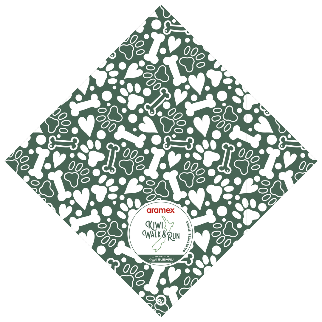 Dog Bandana - Bones Green