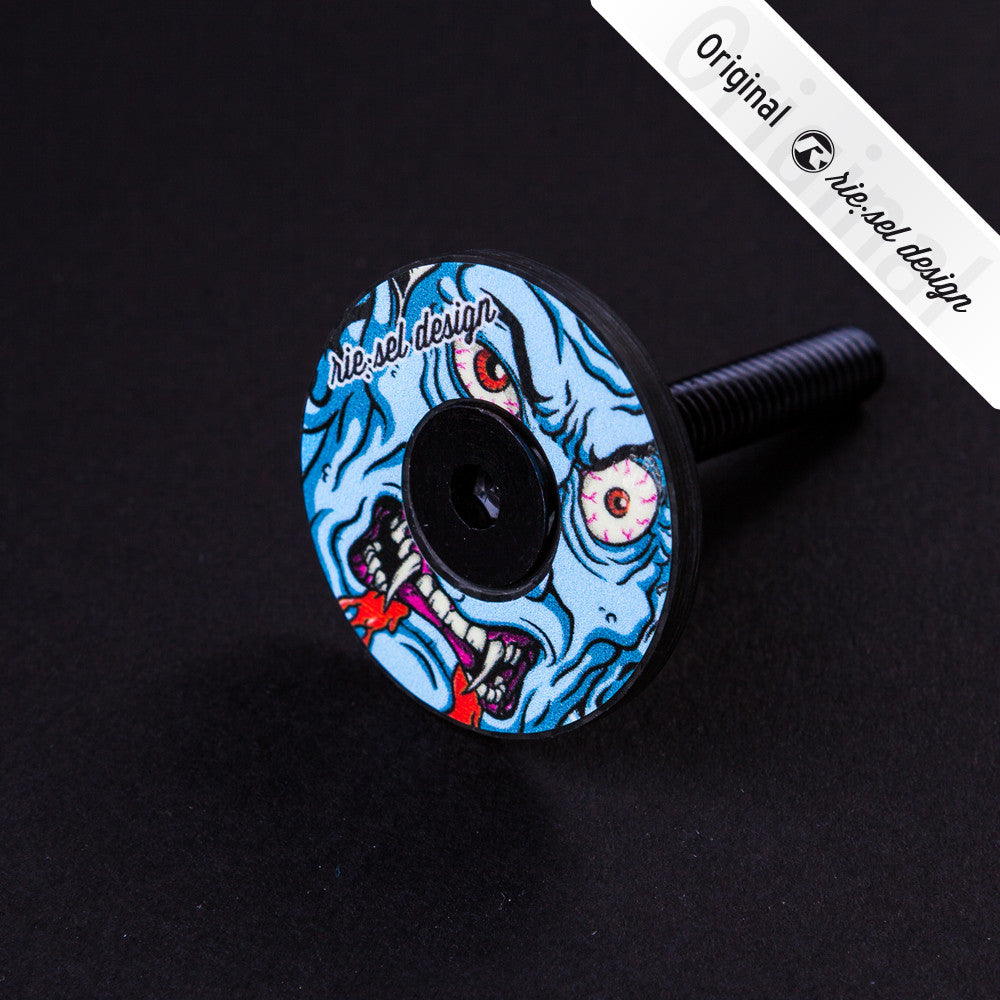 Carbon Headset Stem Cap Monster - Green Monkey Velo