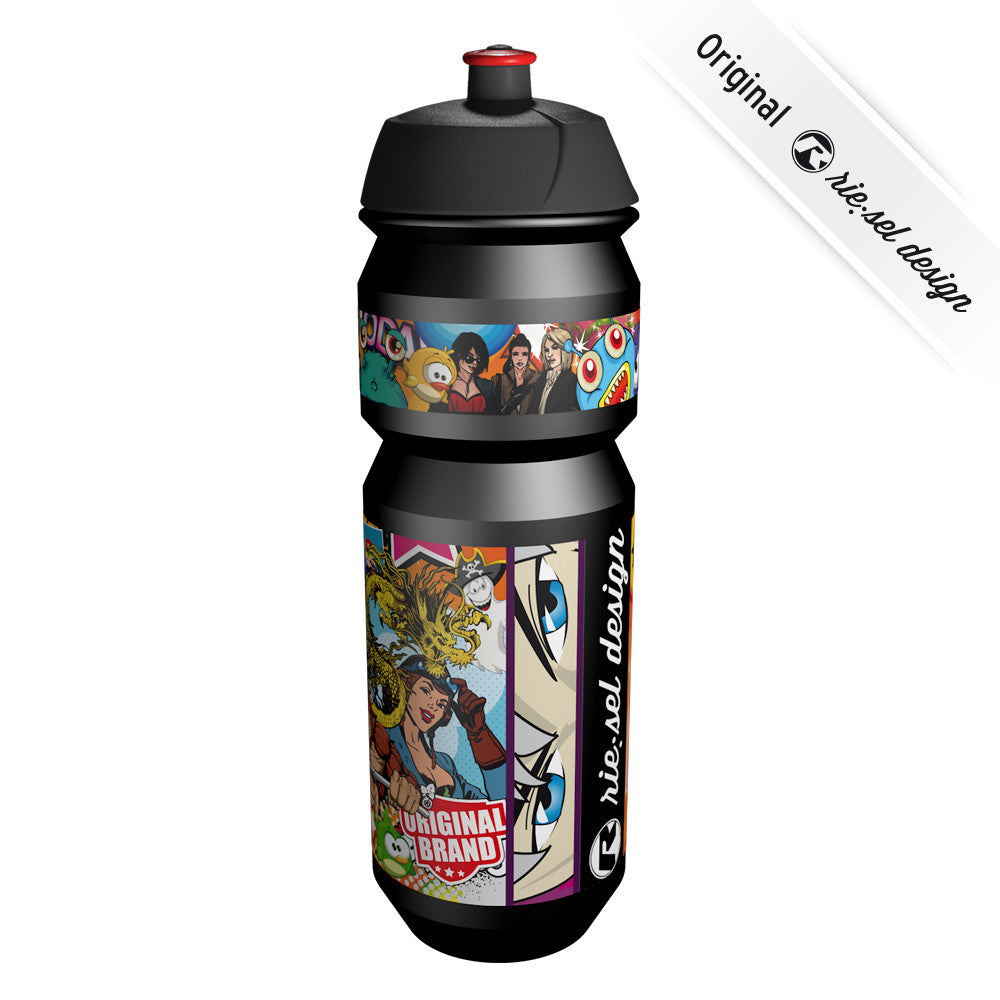 Stickerbomb Black Bottle - Green Monkey Velo