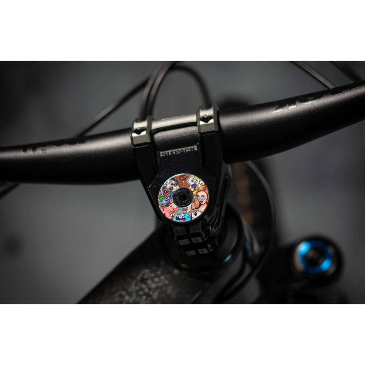 Carbon Headset Stem Cap Stickerbomb