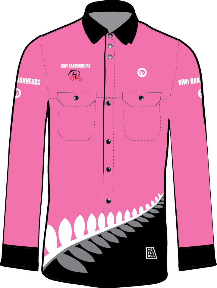 Kiwi Randonuers Button Up Gravel Shirt Long Sleeves