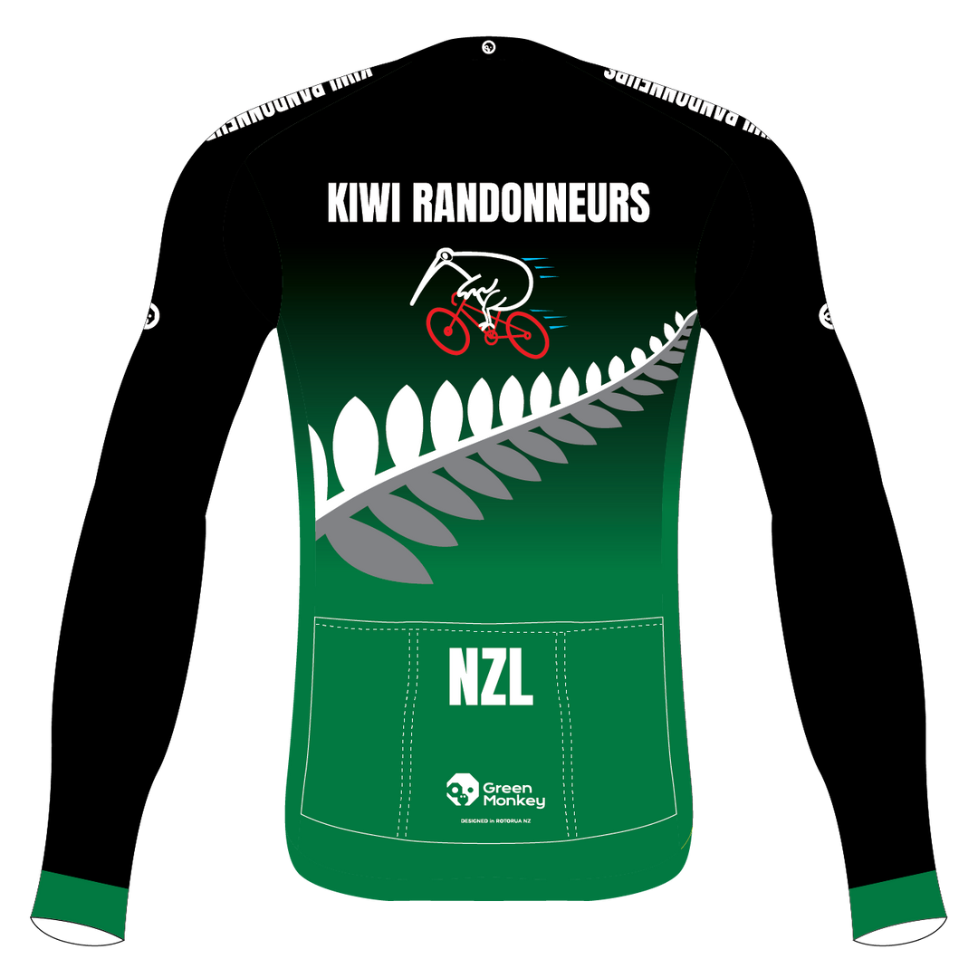 Kiwi Randonneurs Pro Jersey (J08) Long Sleeves - GREEN