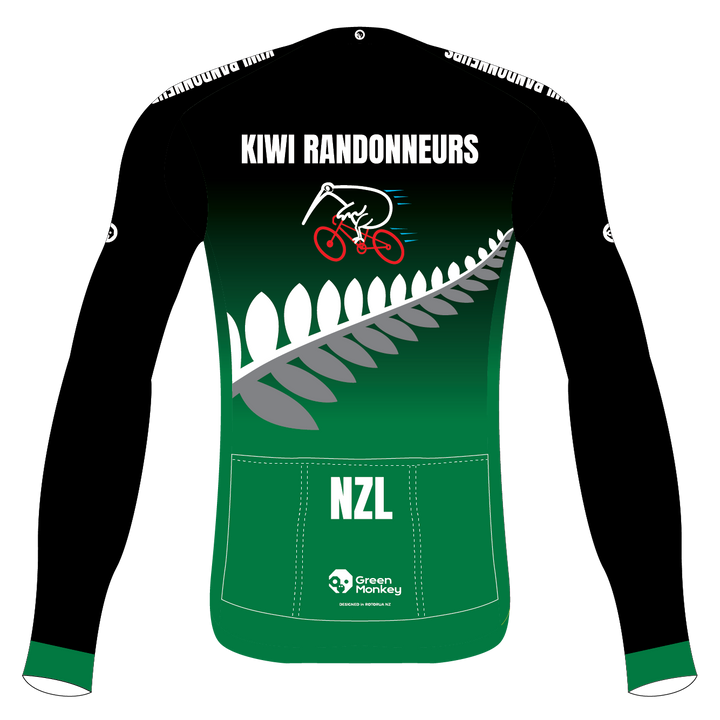 Kiwi Randonneurs Pro Jersey (J08) Long Sleeves - GREEN
