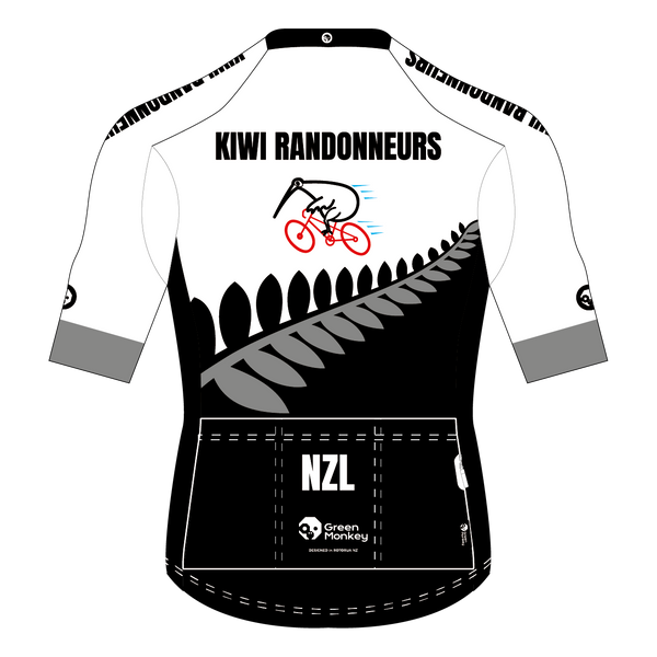 Kiwi Randonneurs Pro Jersey (J08) - Black + White
