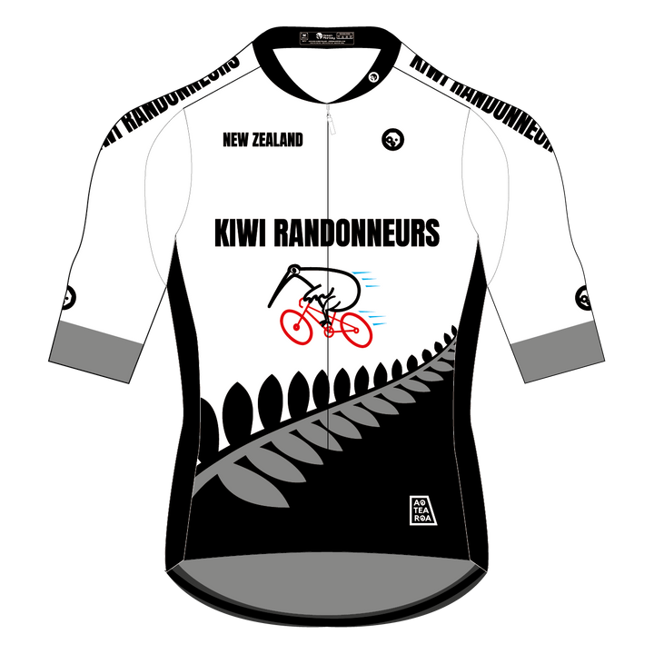 Kiwi Randonneurs Pro Jersey (J08) - Black + White