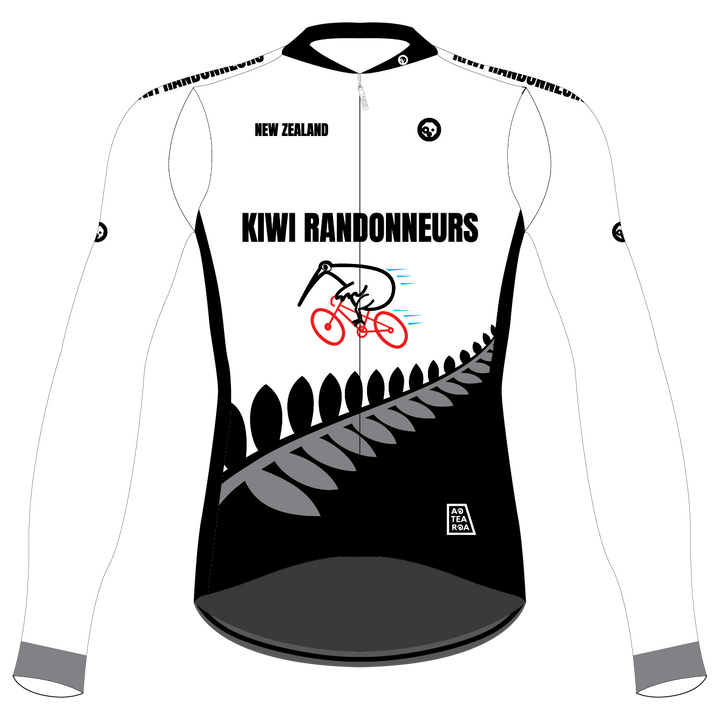 Kiwi Randonneurs Pro Jersey (J08) Long Sleeves - White