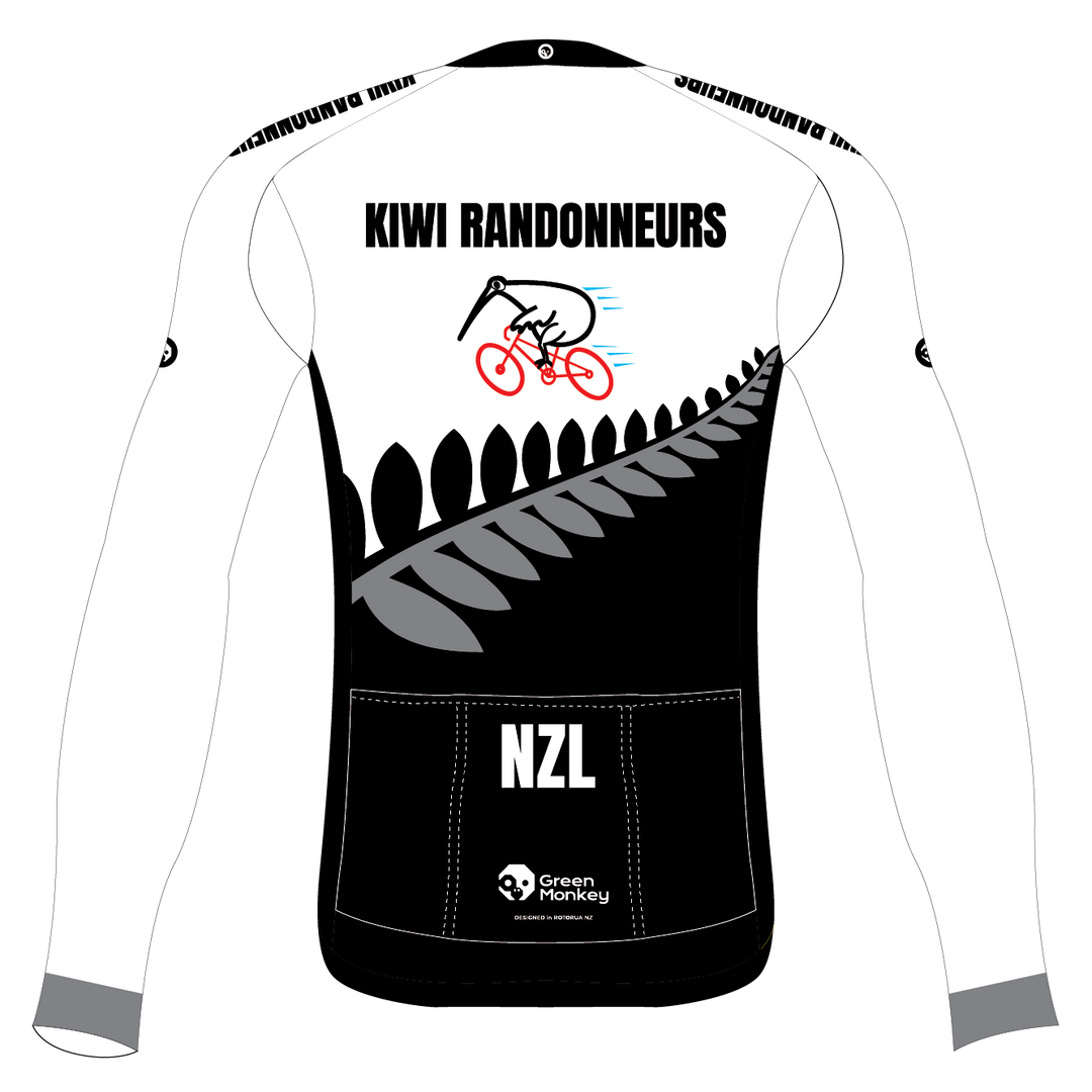 Kiwi Randonneurs Pro Jersey (J08) Long Sleeves - White