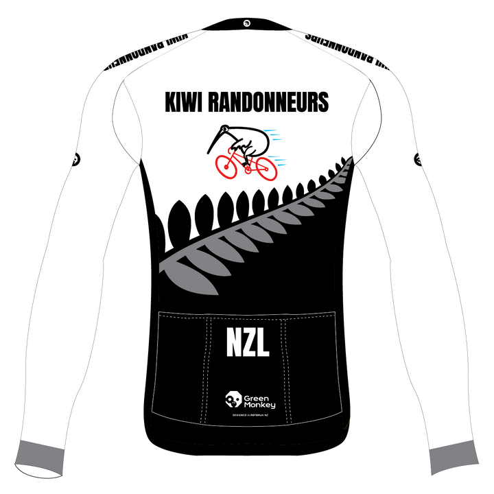 Kiwi Randonneurs Pro Jersey (J08) Long Sleeves - White