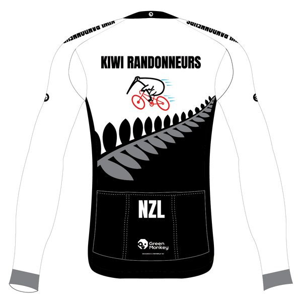 Kiwi Randonneurs Pro Jersey (J08) Long Sleeves - White