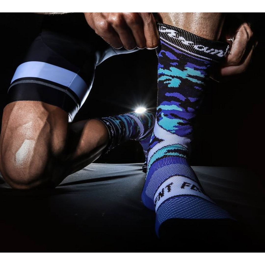 Blue ChramberX Socks - Green Monkey Velo