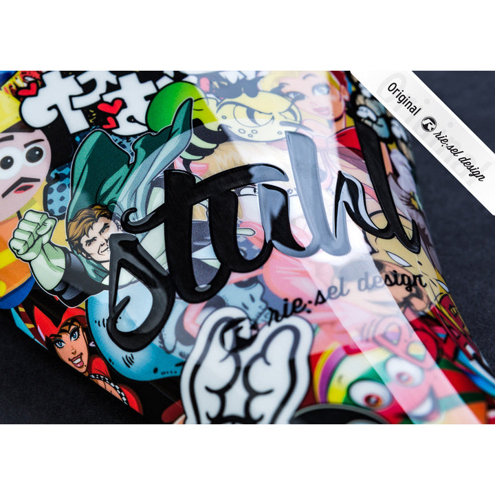 Carbon Stickerbomb Saddle - Green Monkey Velo